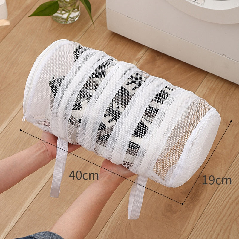 Mesh Washing Machine Shoes Bag Anti-deformation Zipper Laundry Bag Travel Shoes Clothes Storage Bags Shoes Airing Dry Tool - StorageandmoreStorage