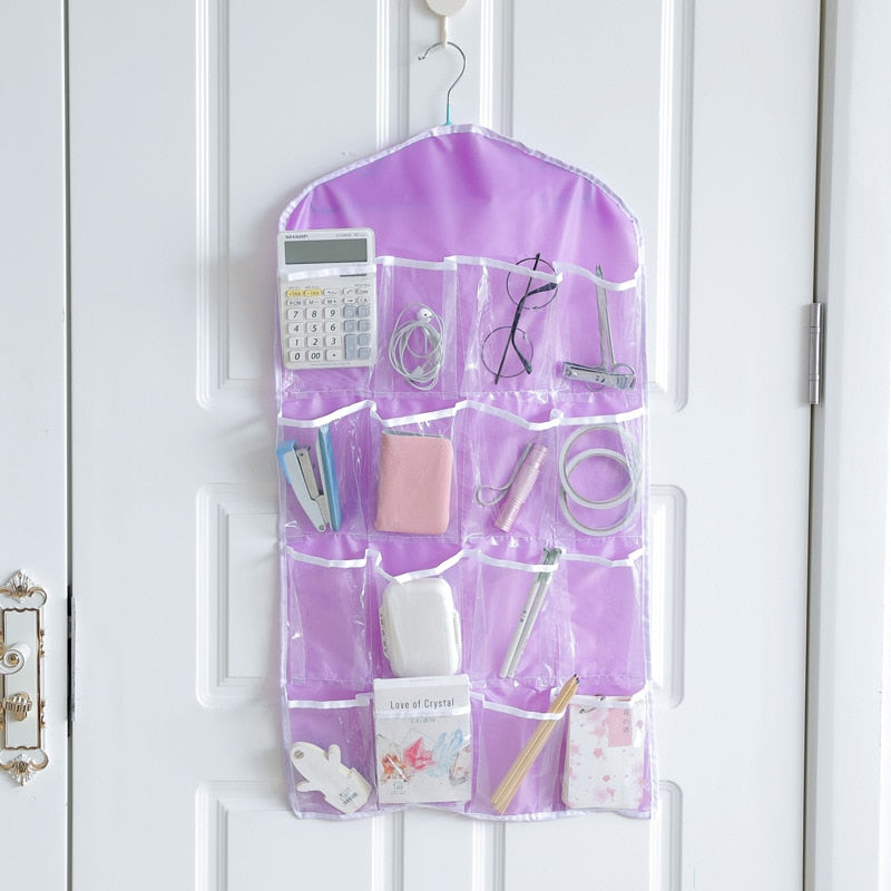 New Portable 16 Grid Closet Multi-role Hanging Bag Socks Bra Underwear Rack Hanger Storage Organizer Storage Box Wall-Mount Bag - StorageandmoreStorage