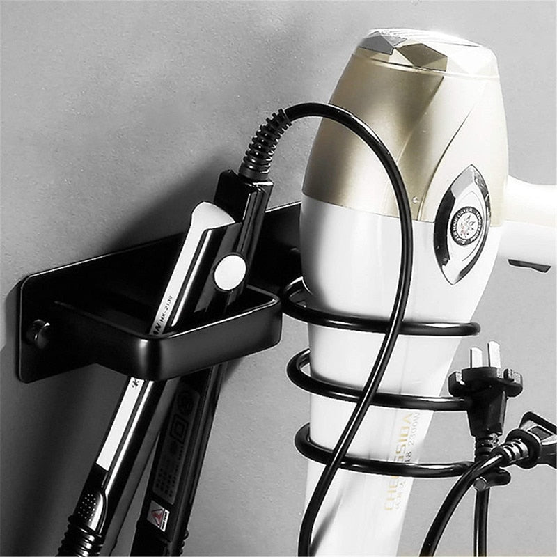 NEW Good Hair Dryer Holder Organized Rack Wall Mounted Hair Straightener stand Bathroom Shelf Storage Shelves Accessories Shelve - StorageandmoreStorage