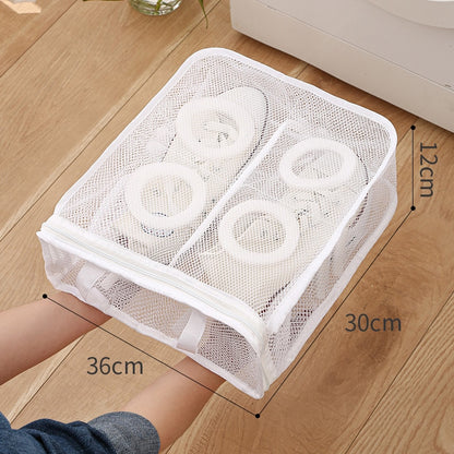 Mesh Washing Machine Shoes Bag Anti-deformation Zipper Laundry Bag Travel Shoes Clothes Storage Bags Shoes Airing Dry Tool - StorageandmoreStorage