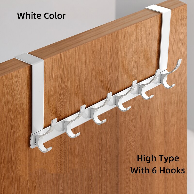 Hooks Over The Door 5 Hooks Home Bathroom Organizer Rack Clothes Coat Hat Towel Hanger Bathroom Kitchen Accessories Holder - StorageandmoreStorage