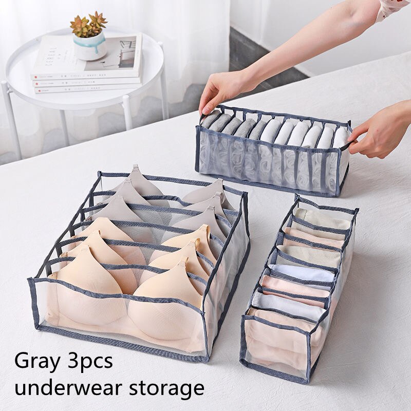 Jeans Bra Organizer Home Separated Dormitory Closet Organizer for Socks Underwear Scarves Storage Box Organizer Foldable Drawer - StorageandmoreStorage