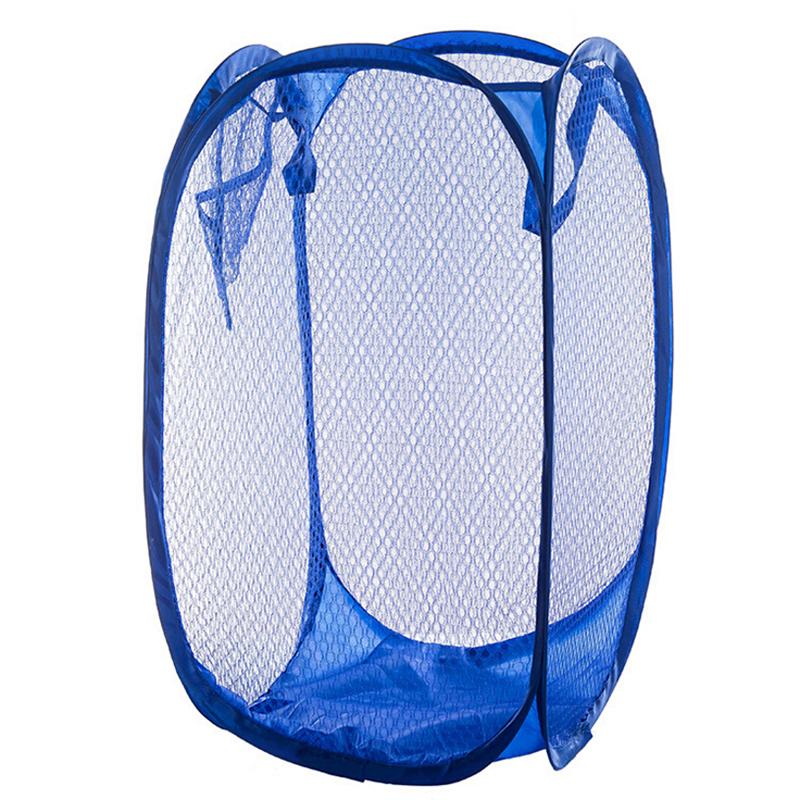 Storage Baskets Laundry Clothes Laundry Basket Bag Foldable Up Easy Open Mesh Laundry Clothes Hamper Basket for College Dorm - StorageandmoreStorage