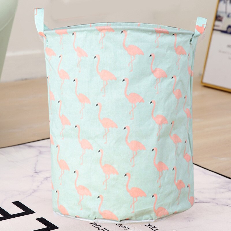 Cotton Linen Dirty Laundry Basket Foldable Round Waterproof Organizer Bucket Clothing Children Toy Large Capacity Storage Home - StorageandmoreStorage