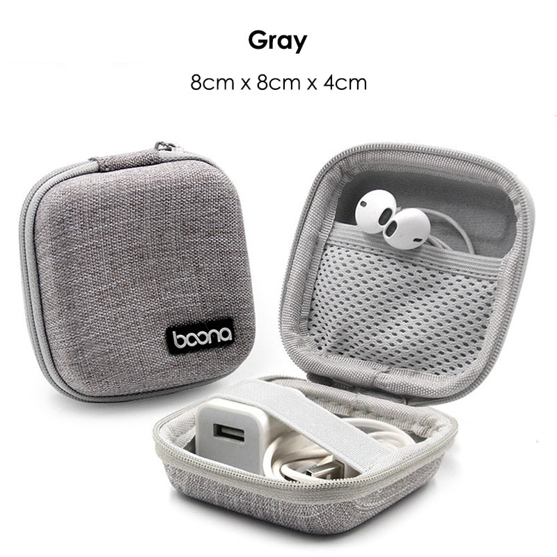 Portable Earphone Storage Bag Data Cable Organizer Bag Multifunctional Digital Gadgets Case MAC Charger U Disk Protective Cover - StorageandmoreStorage