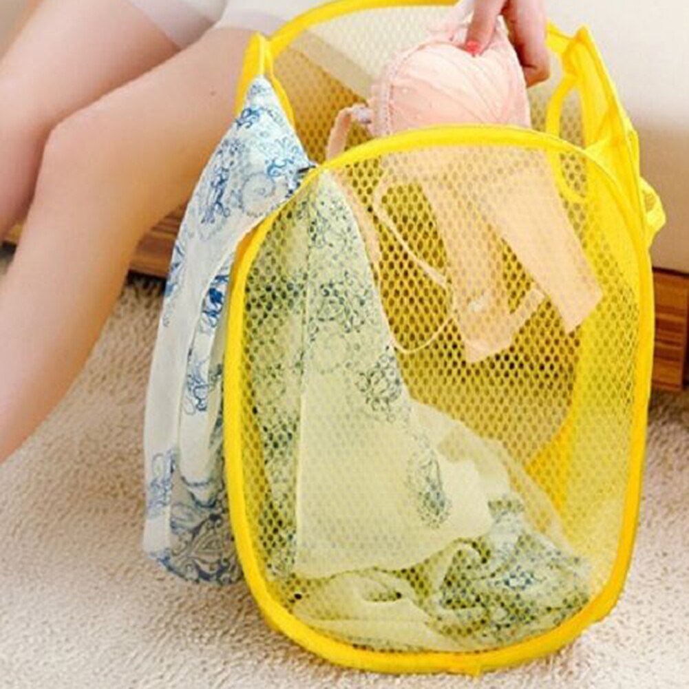 Laundry Bag Pop Up Mesh Washing Foldable Laundry Basket Bag Bin Hamper Storage - StorageandmoreStorage