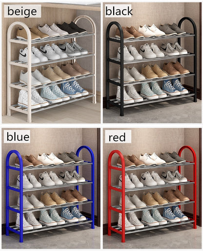 Shoe Rack Shoe Shelf 5/4/3/2 Layers Simple Dust-proof Storage Shoe Cabinet Multi-layer Assembly Door Dormitory Organizer Rack - StorageandmoreStorage