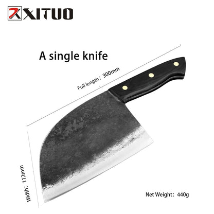 XITUO Superior Professional Handmade Forged Carbon Steel Chef Kitchen Slicing Chopping Kitchen Knife Traditional Cooking Tools - StorageandmoreStorage