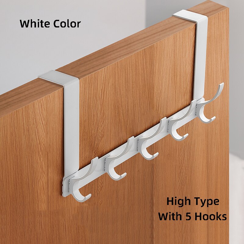 Hooks Over The Door 5 Hooks Home Bathroom Organizer Rack Clothes Coat Hat Towel Hanger Bathroom Kitchen Accessories Holder - StorageandmoreStorage