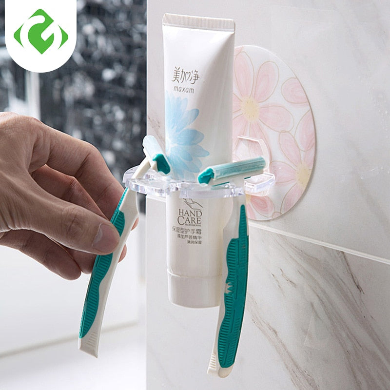 1PC Plastic Toothbrush Holder Toothpaste Storage Rack Shaver Tooth Brush Dispenser Bathroom Organizer Accessories Tools GUANYAO - StorageandmoreStorage