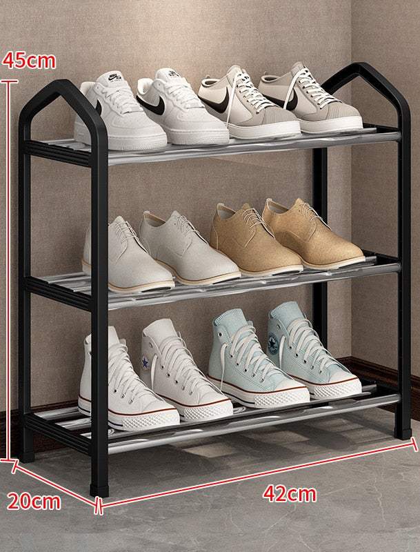 Shoe Rack Shoe Shelf 5/4/3/2 Layers Simple Dust-proof Storage Shoe Cabinet Multi-layer Assembly Door Dormitory Organizer Rack - StorageandmoreStorage