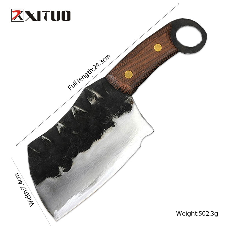 XITUO Superior Professional Handmade Forged Carbon Steel Chef Kitchen Slicing Chopping Kitchen Knife Traditional Cooking Tools - StorageandmoreStorage