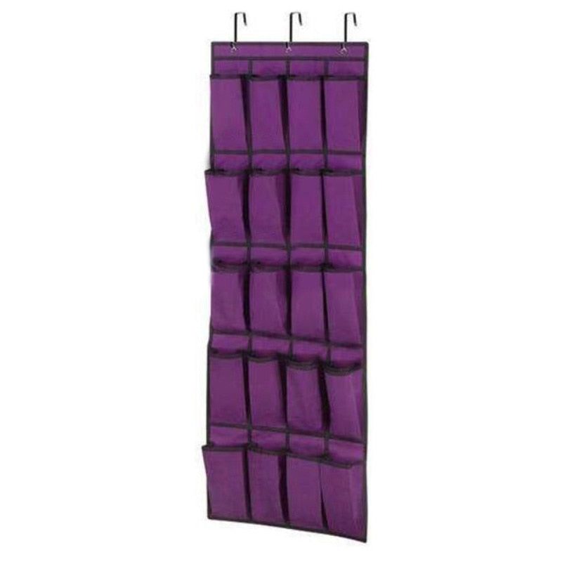 24 Pockets Shoe Hanger Door Hanging Storage Space Organizer Rack Wall Storage Bag Closet Holder - StorageandmoreStorage