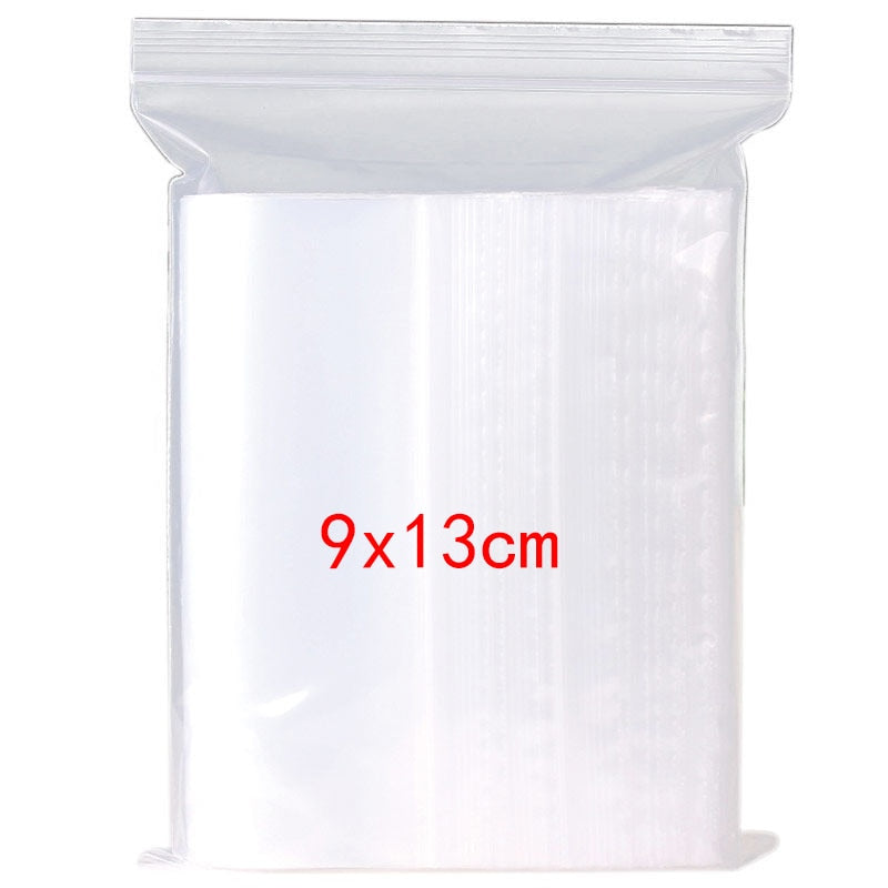 100/300/500Pcs/Pack Resealable Plastic Selaing Bags Clear Poly Reusable Bag Food Storage Reclosable Vacuum Fresh Organize Bag - StorageandmoreStorage