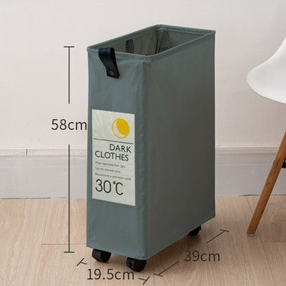 Home Slim Laundry Basket Storage Organizer with Handle Rolling Collapsible Dirty Clothes Hamper Cestas De Almacenamiento - StorageandmoreStorage