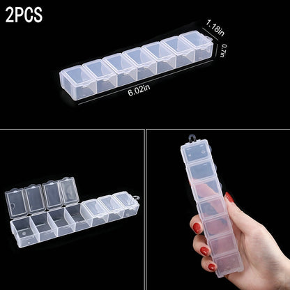 Transparent Plastic Storage Jewelry Box Compartment Adjustable Container For Beads Earring Box For Jewelry Rectangle Box Case - StorageandmoreStorage