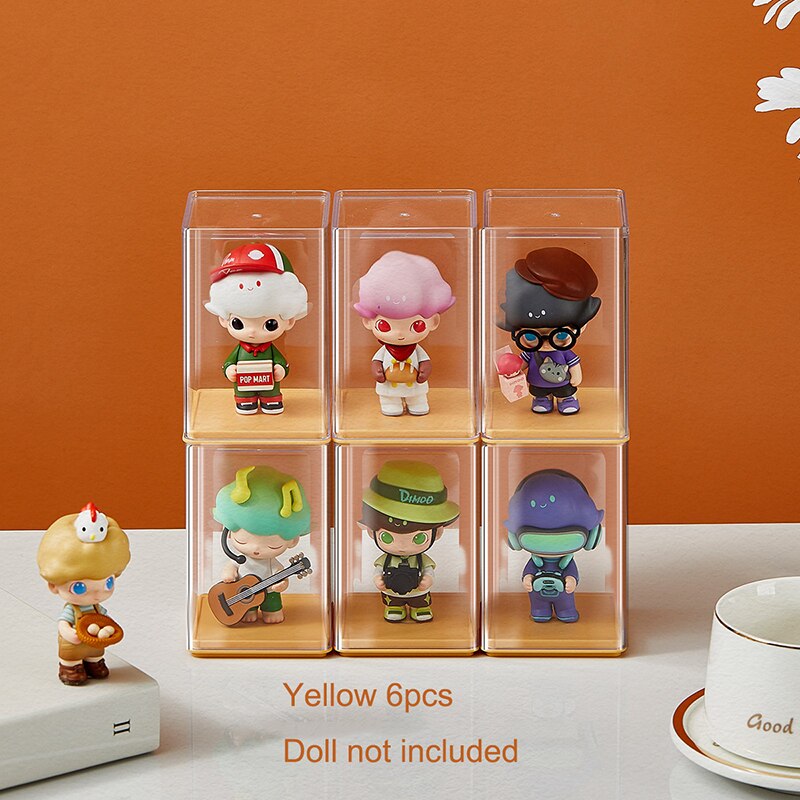 6pcs Blind box storage display box Dustproof transparent doll storage box Simplicity Toy Garage Kit display rack - StorageandmoreStorage