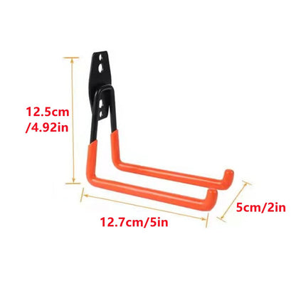 1pc High Quality Orange Garage Hook Storage Utility Double Hooks Warehouse Balcony Metal Garden Wall Organizer Hanger Black - StorageandmoreStorage