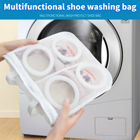 Mesh Washing Machine Shoes Bag Anti-deformation Zipper Laundry Bag Travel Shoes Clothes Storage Bags Shoes Airing Dry Tool - StorageandmoreStorage