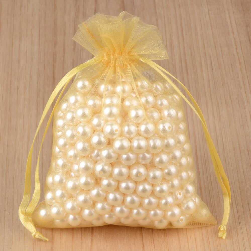 100pcs 24 Colors Jewelry Packaging Bag 5*7 7*9 9*12 10*15cm Organza Bags Gift Storage Wedding Drawstring Pouches Wholesales - StorageandmoreStorage