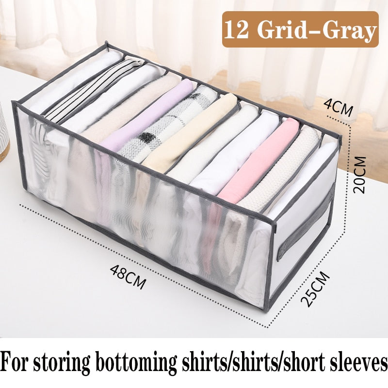 Jeans storage boxes Closet organizer drawer divider boxes Foldable Underwear bra organizers Wardrobe pants T-shirt storage box - StorageandmoreStorage