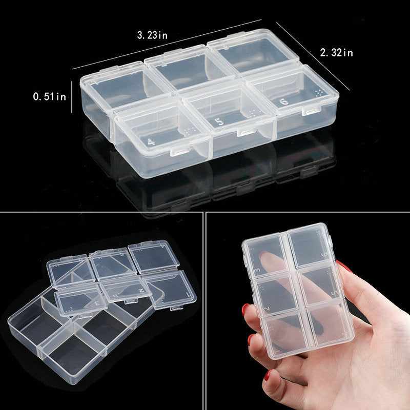 Transparent Plastic Storage Jewelry Box Compartment Adjustable Container For Beads Earring Box For Jewelry Rectangle Box Case - StorageandmoreStorage