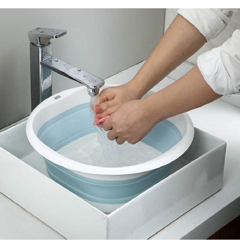 Plastic Folding Basins Portable Wash Basins Folding Laundry Tub Bathroom Kitchen AccessoriesTravel Folding Wash Basin Two Models - StorageandmoreStorage