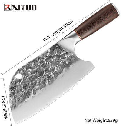 XITUO Superior Professional Handmade Forged Carbon Steel Chef Kitchen Slicing Chopping Kitchen Knife Traditional Cooking Tools - StorageandmoreStorage