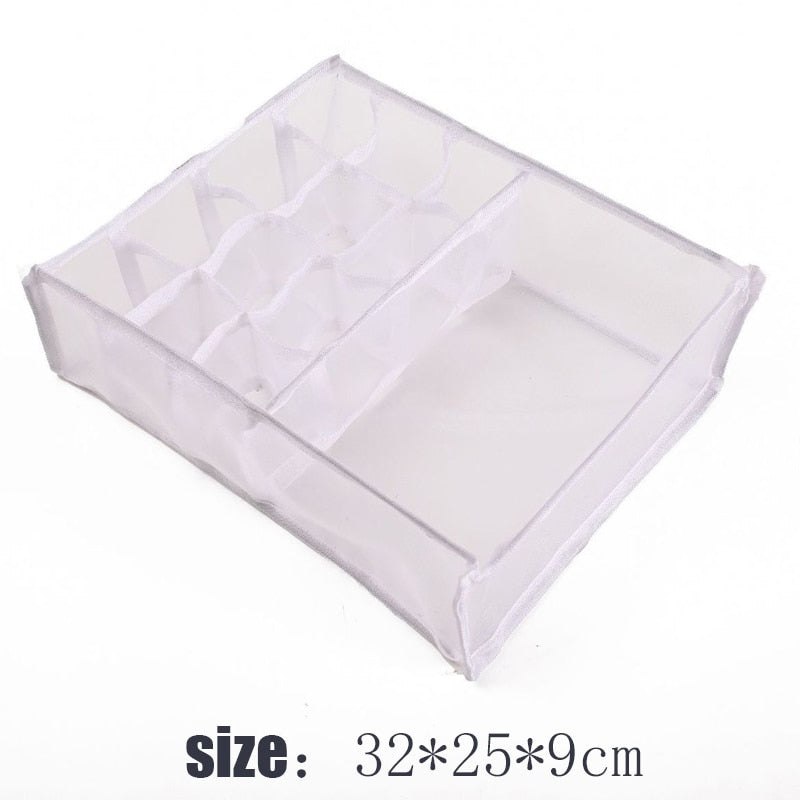 Underwear Socks Shorts Compartment Storage Box Closet Organizer Drawer Mesh Separation Dormitory Storage box Washable Organizer - StorageandmoreStorage