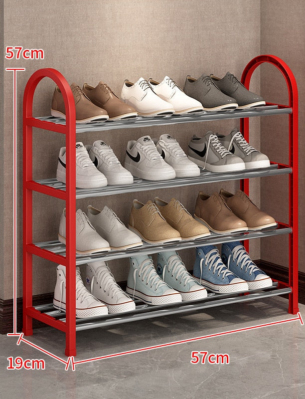 Shoe Rack Shoe Shelf 5/4/3/2 Layers Simple Dust-proof Storage Shoe Cabinet Multi-layer Assembly Door Dormitory Organizer Rack - StorageandmoreStorage