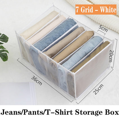 Jeans storage boxes Closet organizer drawer divider boxes Foldable Underwear bra organizers Wardrobe pants T-shirt storage box - StorageandmoreStorage