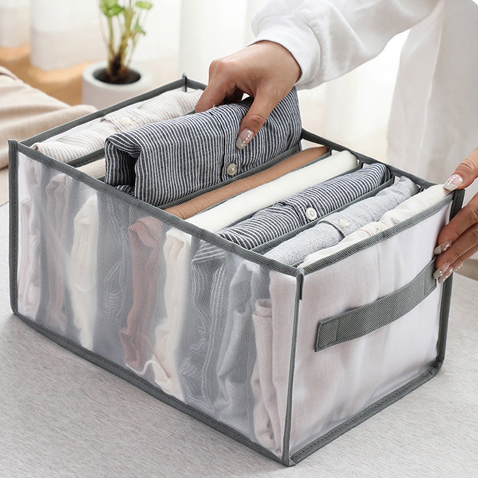 Wardrobe organizer Jeans storage boxes Closet Organizer Foldable Underwear Organizers Pants Storage Dividers Drawer Organizer - StorageandmoreStorage