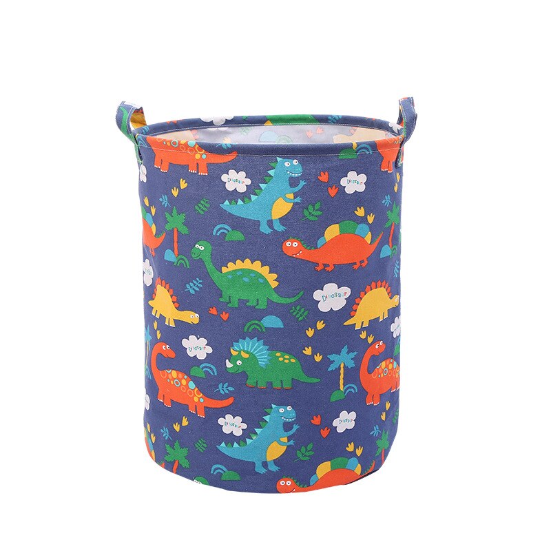 Cotton Linen Dirty Laundry Basket Foldable Round Waterproof Organizer Bucket Clothing Children Toy Large Capacity Storage Home - StorageandmoreStorage