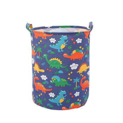 Cotton Linen Dirty Laundry Basket Foldable Round Waterproof Organizer Bucket Clothing Children Toy Large Capacity Storage Home - StorageandmoreStorage