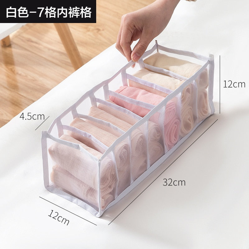 Drawer Closet Underwear Bra Organizer Divider Boxes for Underwear Scarves Socks Bra Foldable Wardrobe Clothes Storage Organizers - StorageandmoreStorage