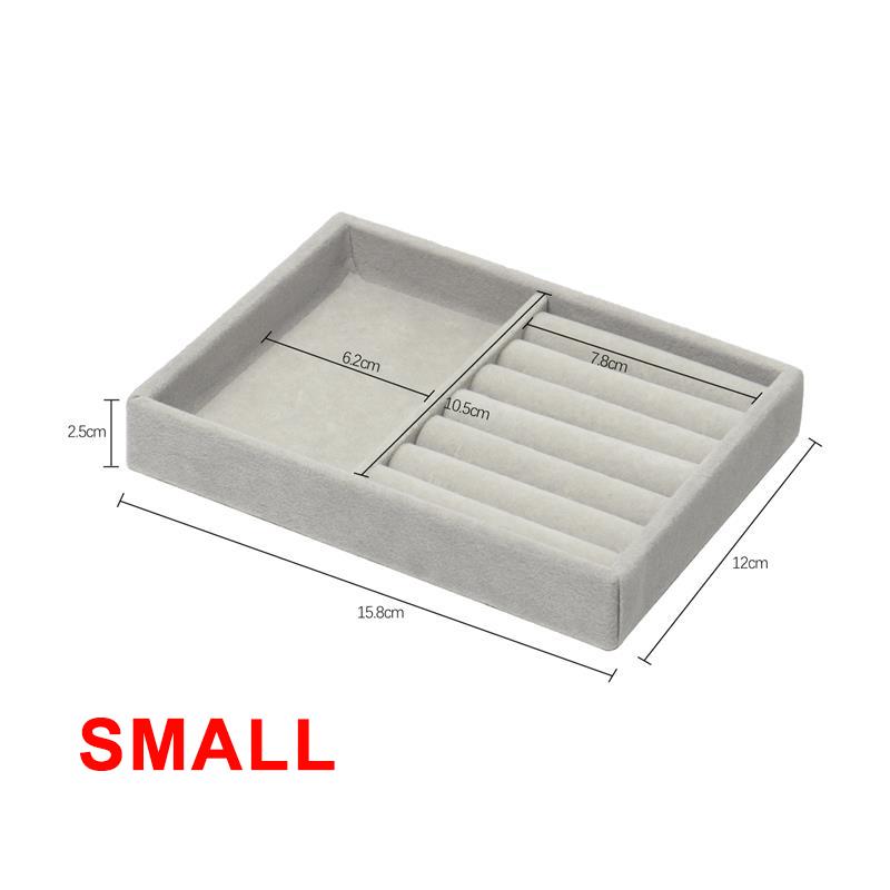 Velvet Jewelry Display Tray Case Hot Sales Stackable Exquisite Jewellery Holder Portable Ring Earrings Necklace Organizer Box - StorageandmoreStorage