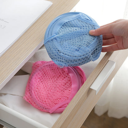 Folding Laundry Storage Basket Household Dirty Clothes Bag  Light Nylon Mesh Color Net Laundry Basket Sundries Organization - StorageandmoreStorage