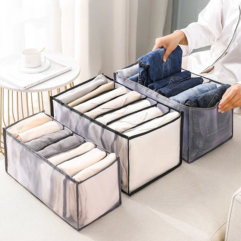 Foldable Drawer Closet Storage Organizer Divider Boxes for Jeans Underwear Socks Bra Wardrobe Clothes Storage Organizers Sets - StorageandmoreStorage