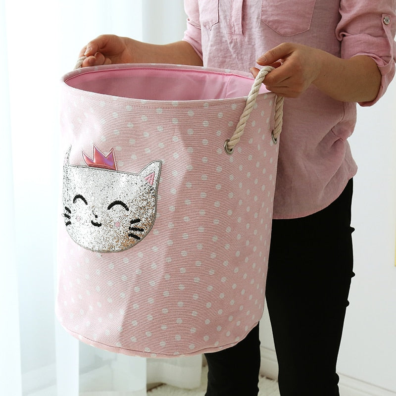 Foldable Laundry Basket for Dirty Clothes for kids baby Toys canvas wasmand large storage hamper kids baby Home Organizer - StorageandmoreStorage