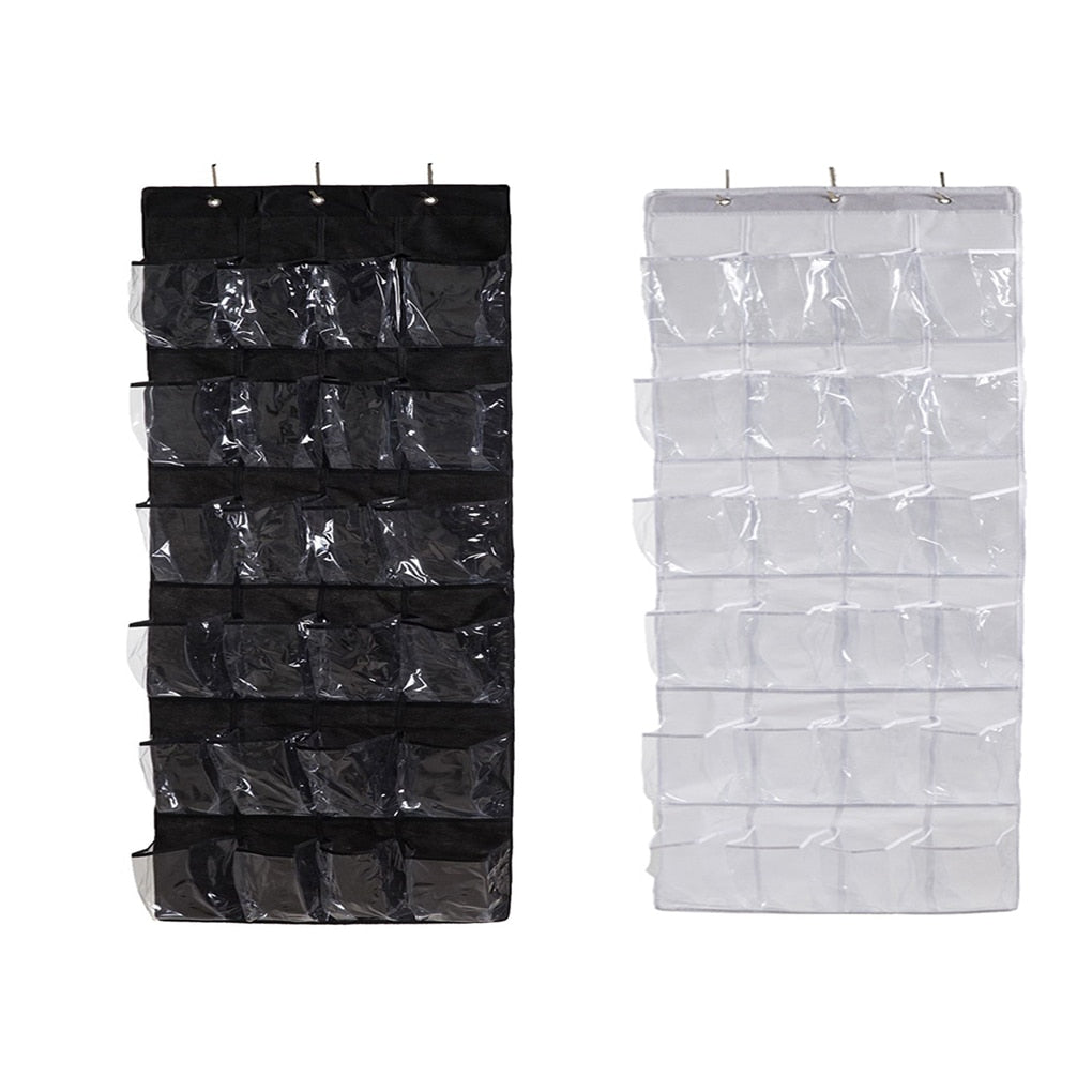 24 Grid Over Door Hanging Organizer Convenient Storage Holder Rack Closet Shoes Keeping Non-woven Door Shoe Storage Bag - StorageandmoreStorage