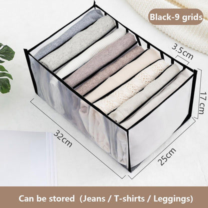 Wardrobe organizer Jeans storage boxes Closet Organizer Foldable Underwear Organizers Pants Storage Dividers Drawer Organizer - StorageandmoreStorage