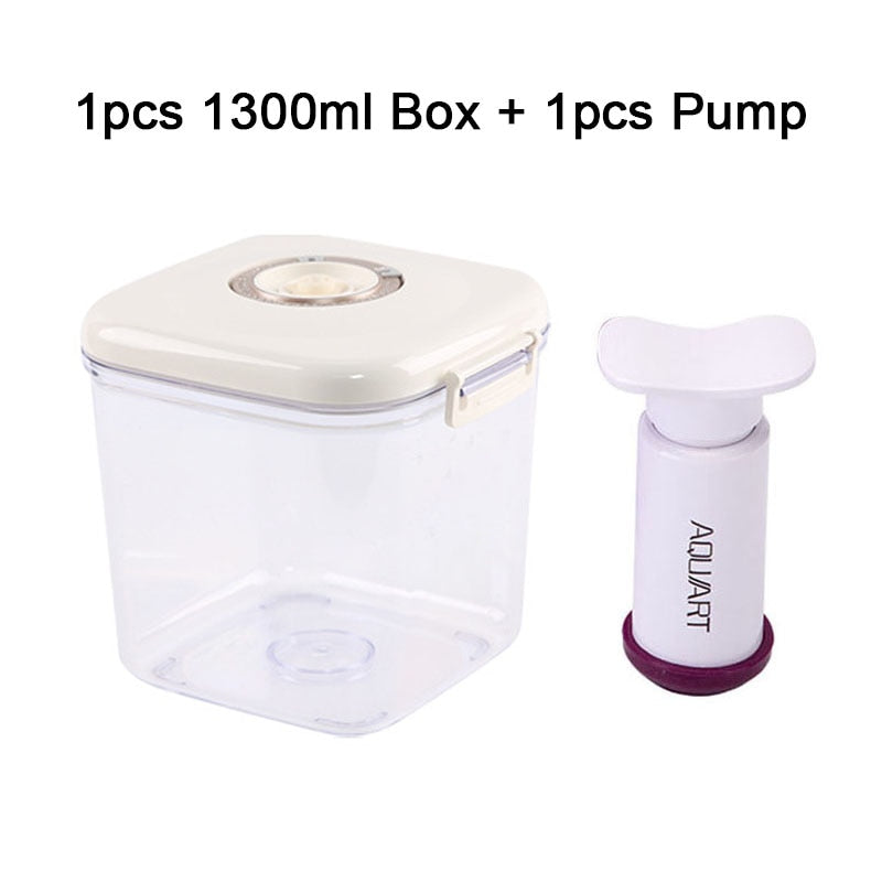 Food Vacuum Storage Box Container with Free Vacuum Pump for Storage Bag Home Outdoor Organizer Kitchen Fresh-Keeping Sealer Tool - StorageandmoreStorage