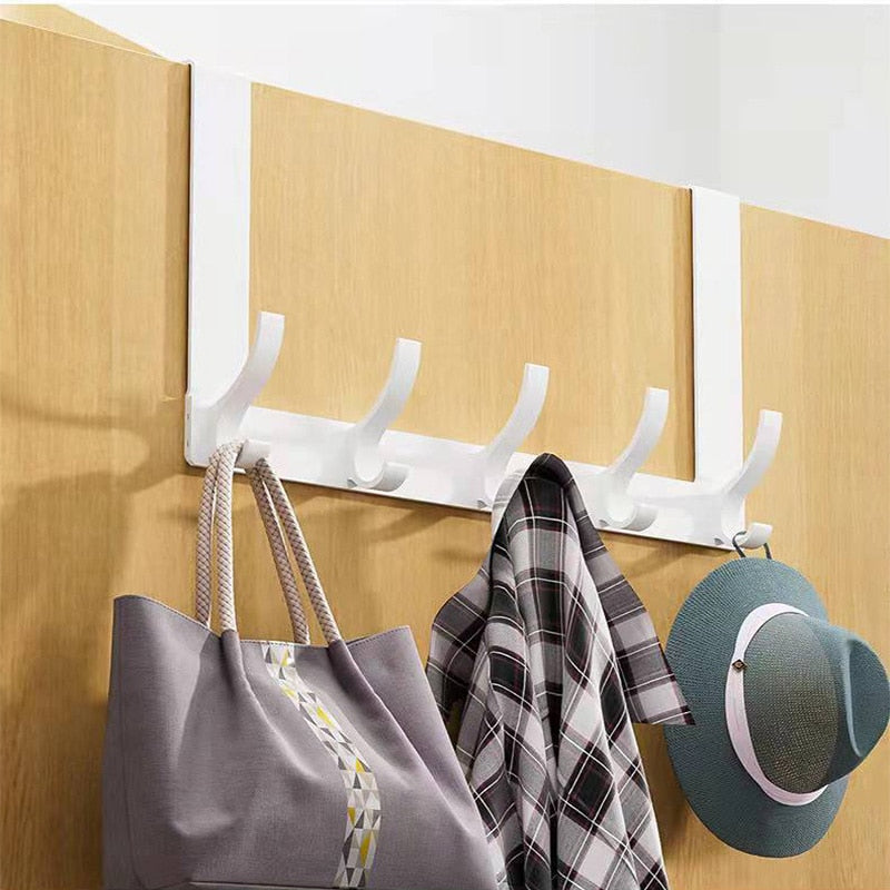 Hooks Over The Door Home Bathroom Organizer Rack Clothes Coat Hat Towel Hanger New Bathroom Kitchen Accessories Holder Door Hang - StorageandmoreStorage