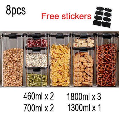 Food Storage Kitchen Container Plastic Box Jars for Bulk Cereals Kitchen Organizers for Pantry Organizer Jars With Lid Home - StorageandmoreStorage