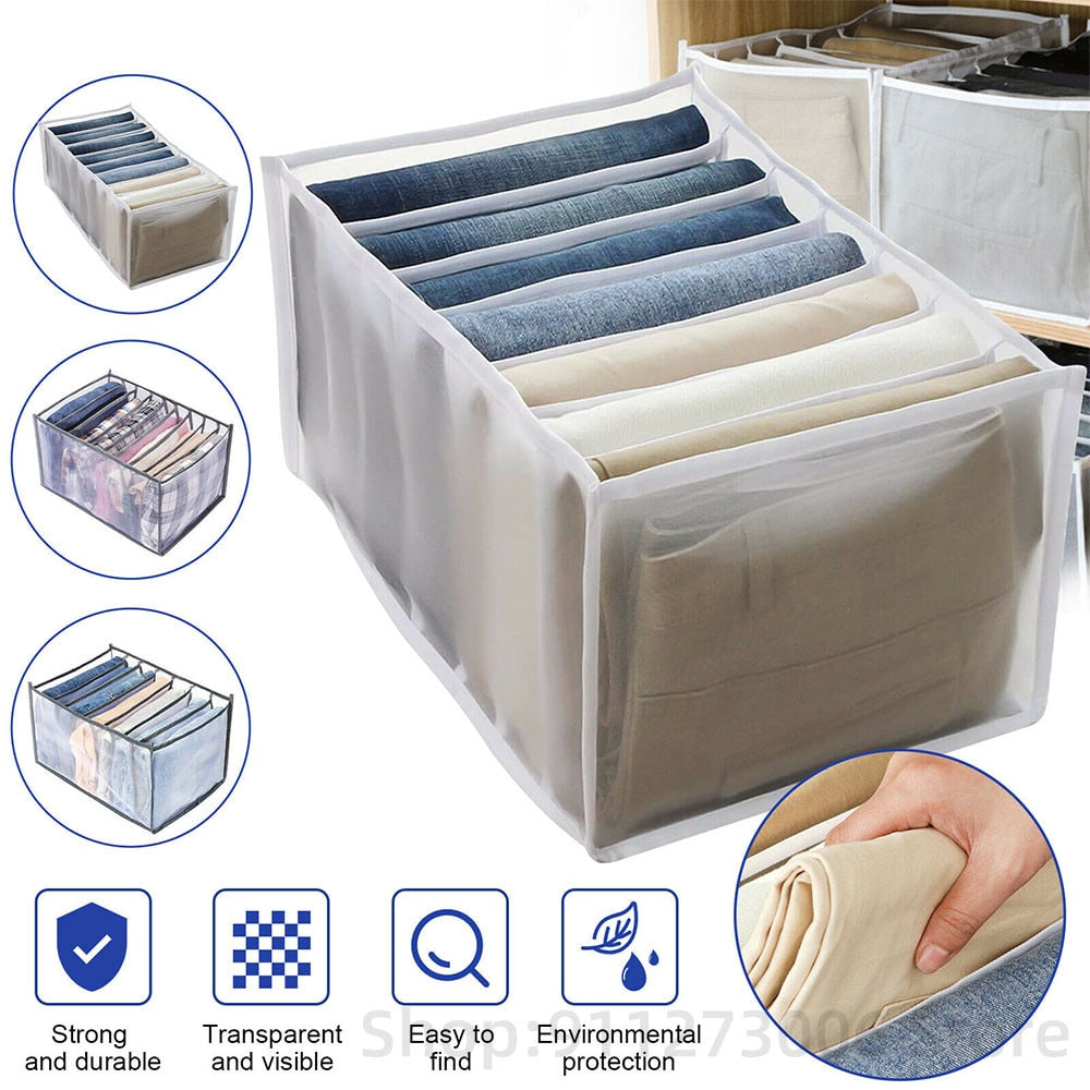 Clothes Storage Box Closet Separation Organizers Drawer Divider Organizer Compartment Boxes For Underwear Jeans Socks Bra - StorageandmoreStorage