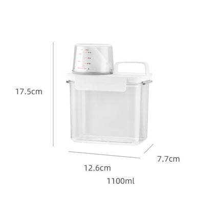 Airtight Laundry Detergent Powder Storage Box Transparent Laundry Detergent Container Kitchen Cereal Jar Food Storage Containers - StorageandmoreStorage