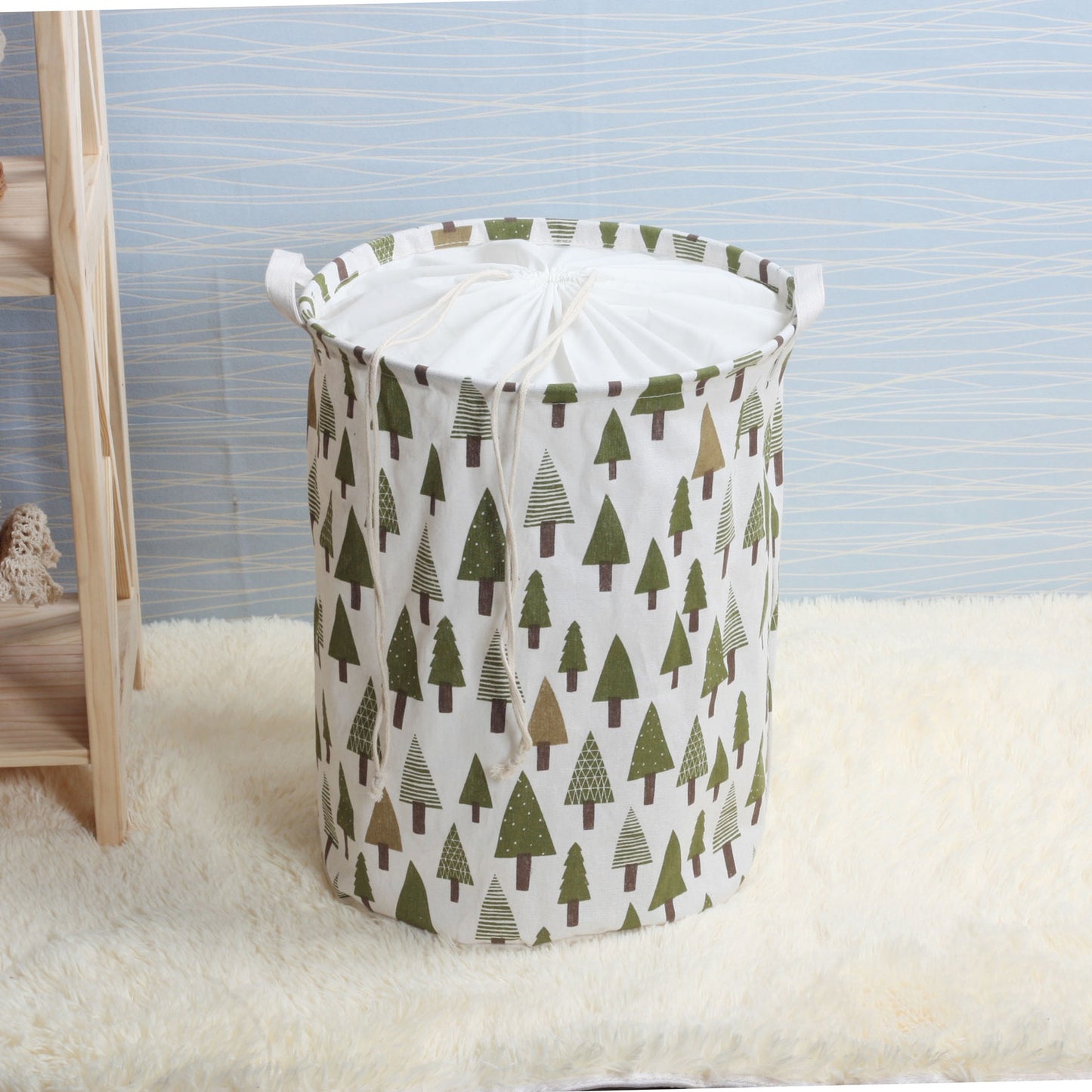 New Fashion Print Laundry Basket with Drawstring Lining Portable Foldable Storage Bag Hamper for Kids Toys Dirty Clothes Basket - StorageandmoreStorage