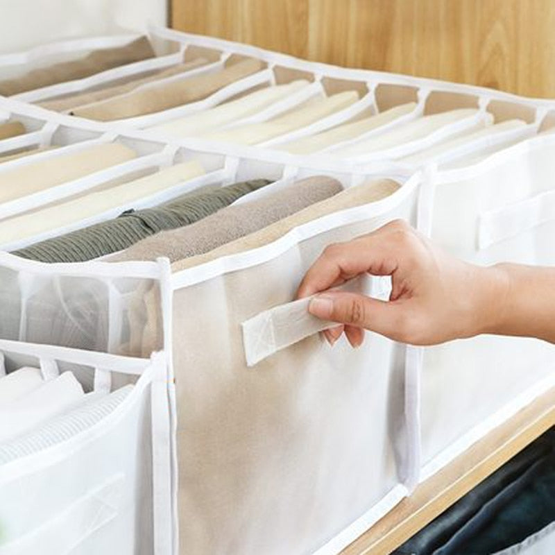 Sweater Clothes Storage Grid Boxes Student Dormitory Wardrobe Closet Drawer Organizer T-shirt Pants Clothing Separation Box - StorageandmoreStorage