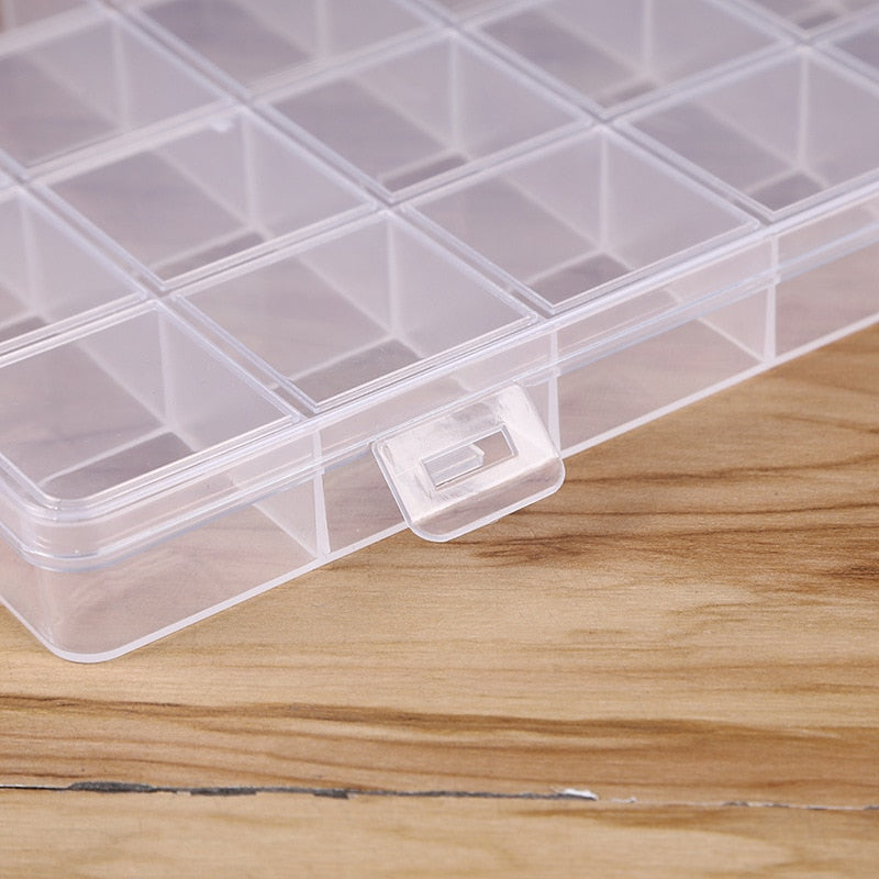 28 Grid Rectangle Plastic Jewelry Box Compartment Storage Box Case Jewelry Earring Bead Craft Display Container Organizer - StorageandmoreStorage