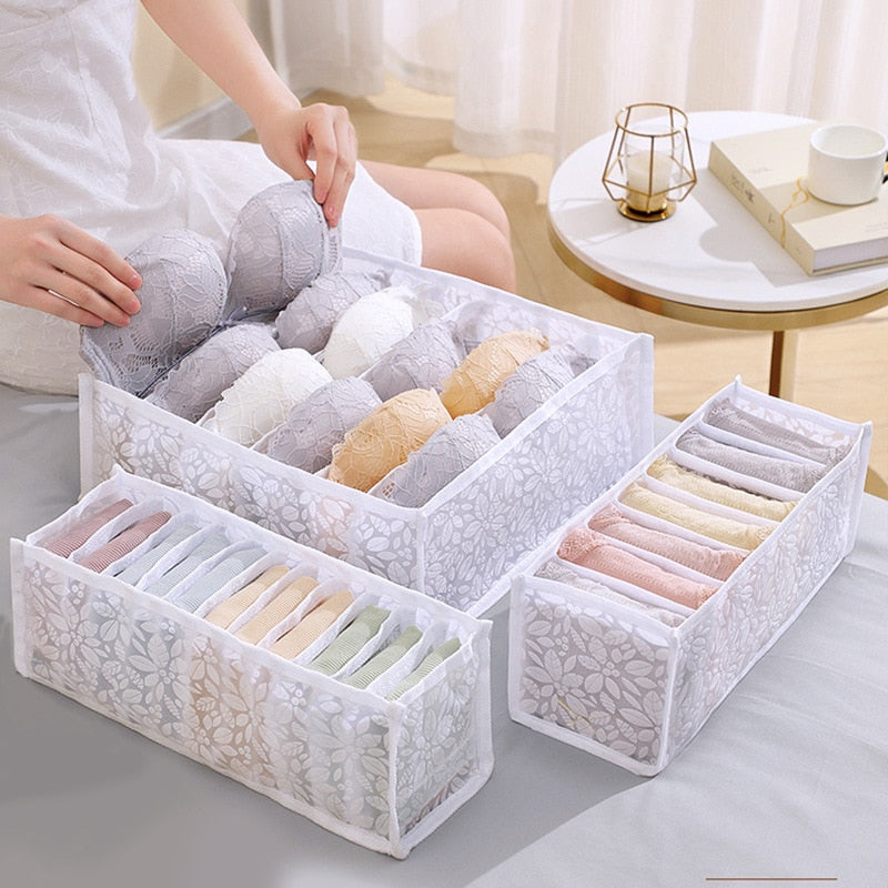 Jeans Compartment Storage Box Closet Clothes Drawer Mesh Separation Box Underwear Pants Drawer Divider Can Washed Home Organizer - StorageandmoreStorage